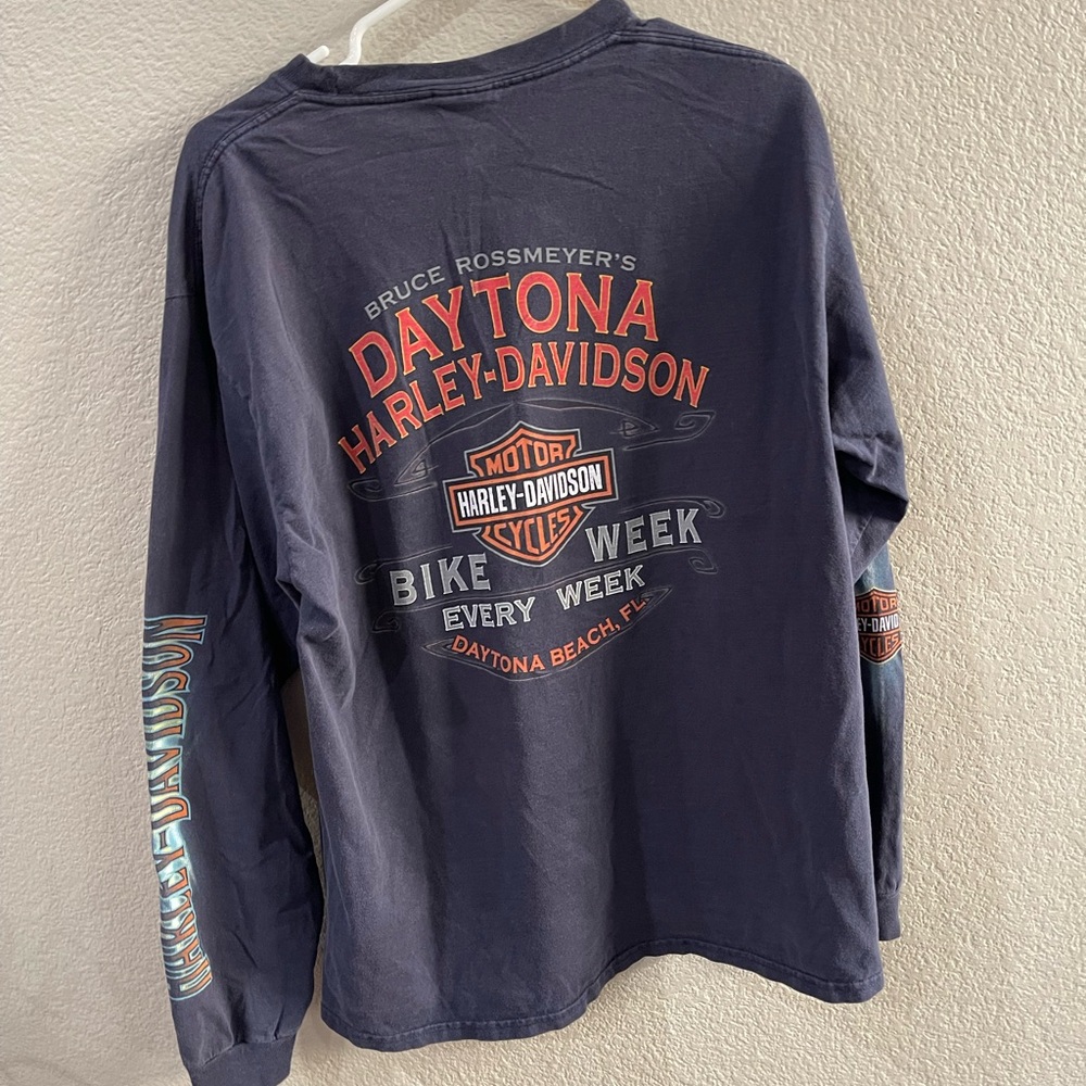 Vintage Harley-Davidson Joker Dark Blue Graphic Long Sleeve Tee - Picture 2 of 9
